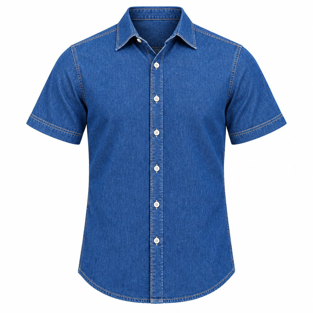 Camisa de meclilla manga corta